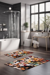Mijölnir Juego de 2 Alfombrillas de Baño Multicolor CT-5269